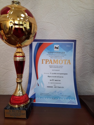 Команда Службы ветеринарии Иркутской области стала серебряным призером Спартакиады по мини-футболу